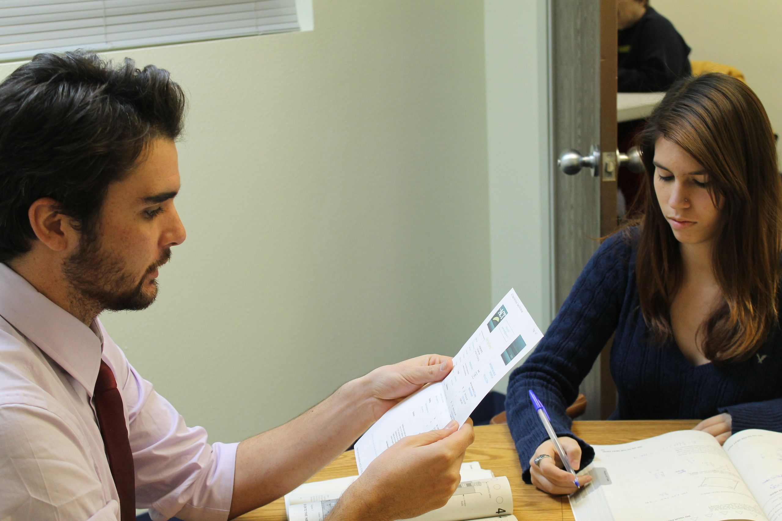 Students studying English